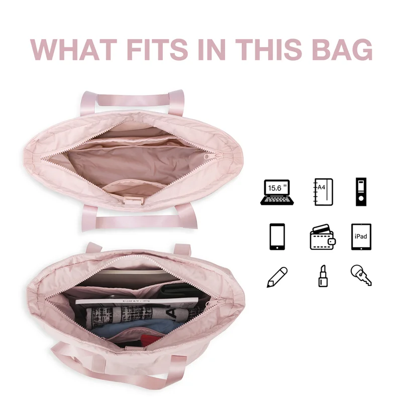 BAGSMART 여성용 대용량 여행 더플 백, 15.6 인치 노트북 숄더백, 방수 요가 체육관 가방