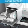 Compact Countertop Dishwasher 5L Water Tank Dual Spray Arm Anti Leakage Easy Use Multi-Purpose Dry Function  Kitchen 5
