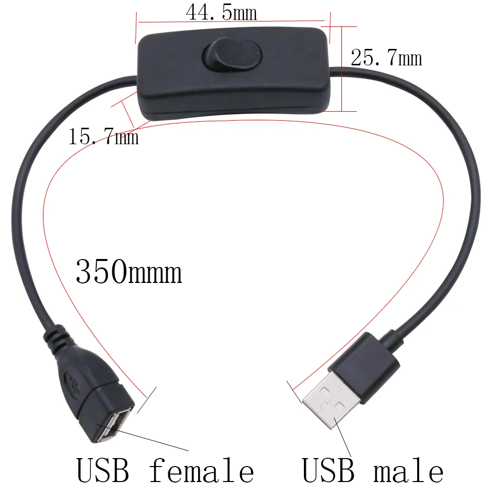 Toggle Switch USB Cable with Switch ON/OFF Cable Extension Toggle for USB LED String Gadget Power Supply Device Tools