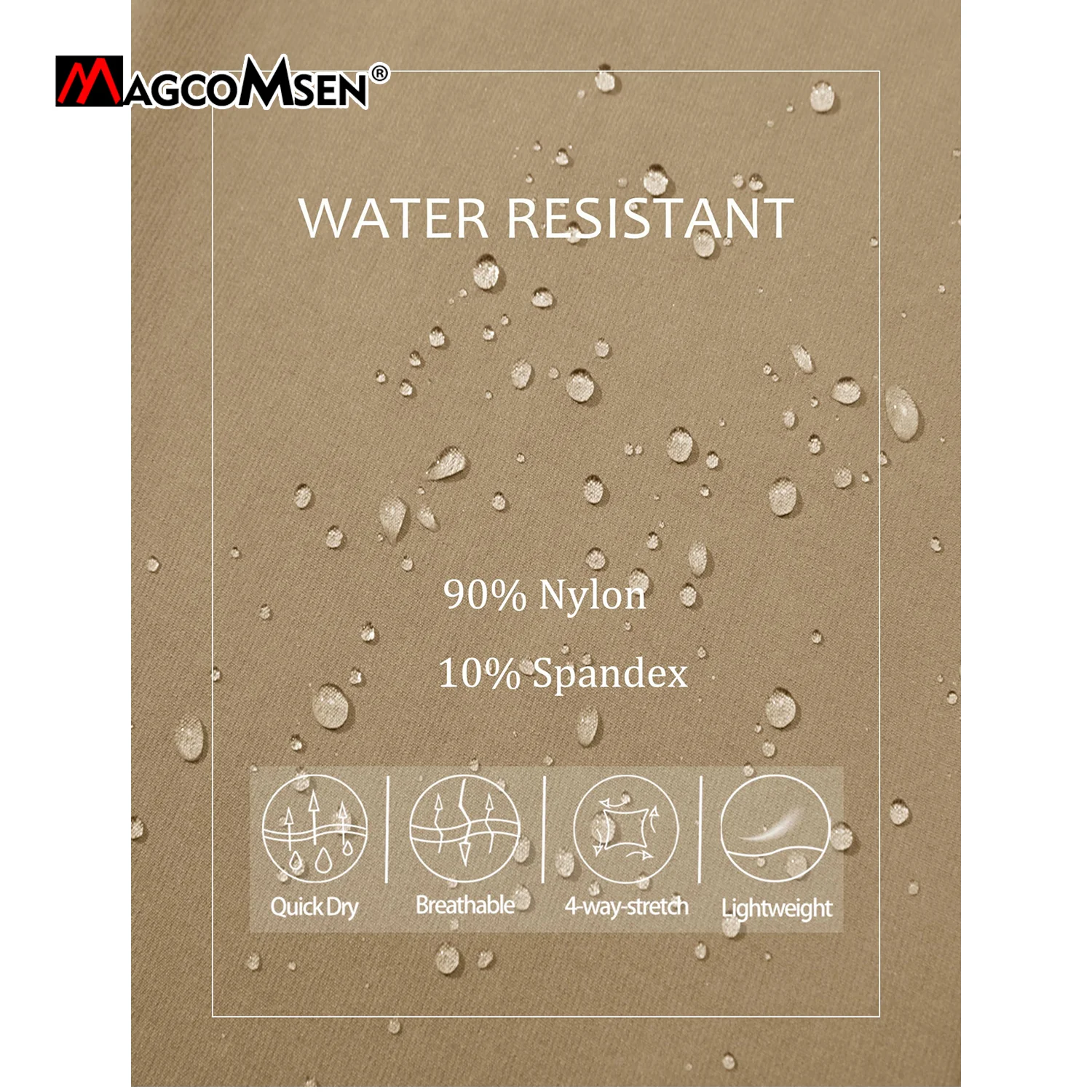 MAGCOMSEN Men's Waterproof Hiking Pants with Multi-pockets Lightweight Quick Dry Casual Straight Working Pants 6