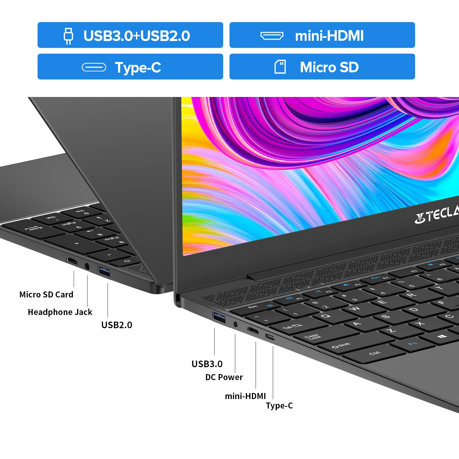 Ordinateur portable Teclast-F15 Plus 2, écran 15,6 pouces, lunette ultracrecho