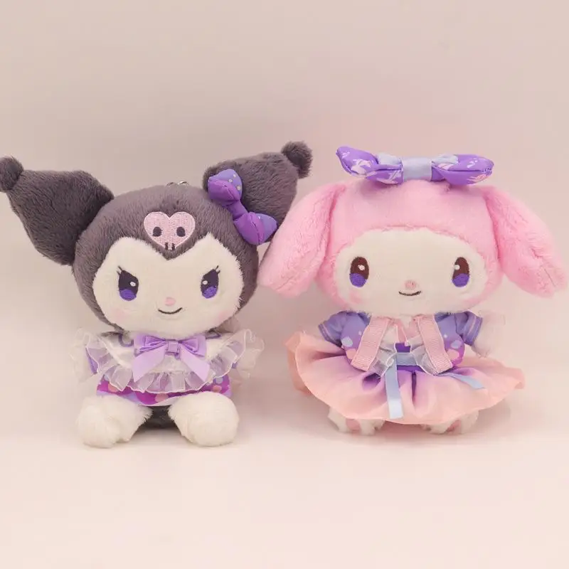 

New Sanrio Plush Doll Pendant Goldfish Fireworks Series Kuromi Melody Cartoon Keychain Bag Accessories Girl Heart Cute for Gifts