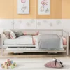 Children Beds Twin Size Metal Daybed with Adjustable Trundle,Silver Bunk Beds for Kids for Girls From 6 To 12  Years Princesses 5
