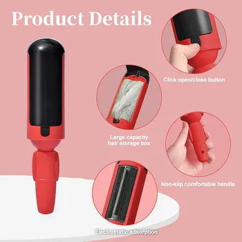 Cat Hair Remover Brush Pet Cleaning Floating Fur Remover Rolling Cats Dog Hair Sticker Grooming Comb Pet Supplies Accessories 5