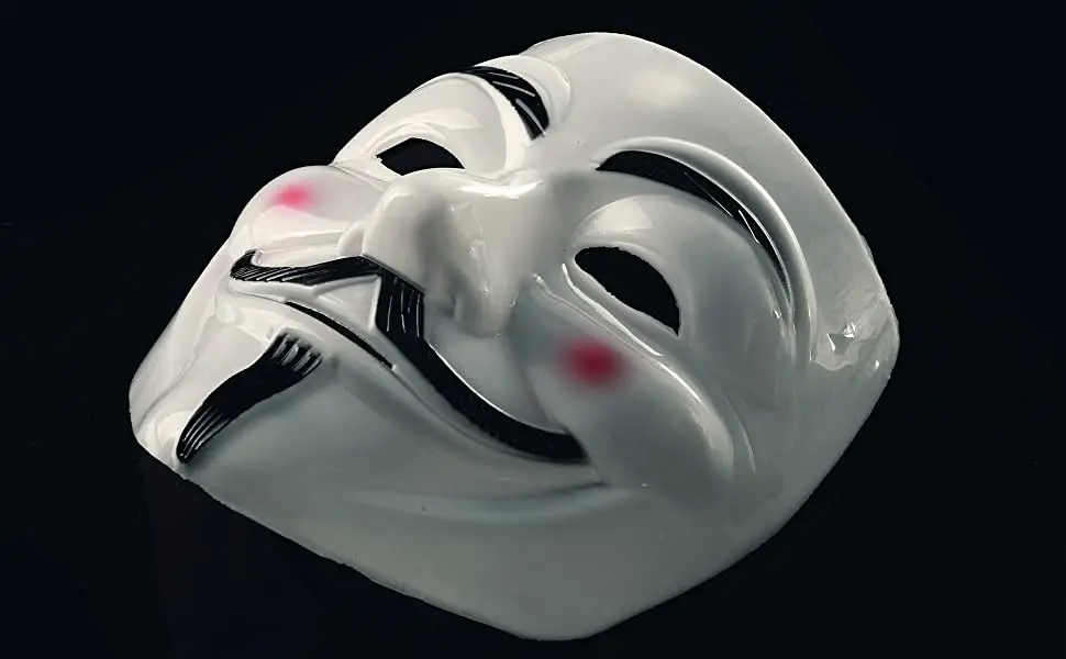 Maschera V Per Vendetta - Costume Halloween Cosplay Hacker Anonimo Con Cinturino Regolabile - Foto 5