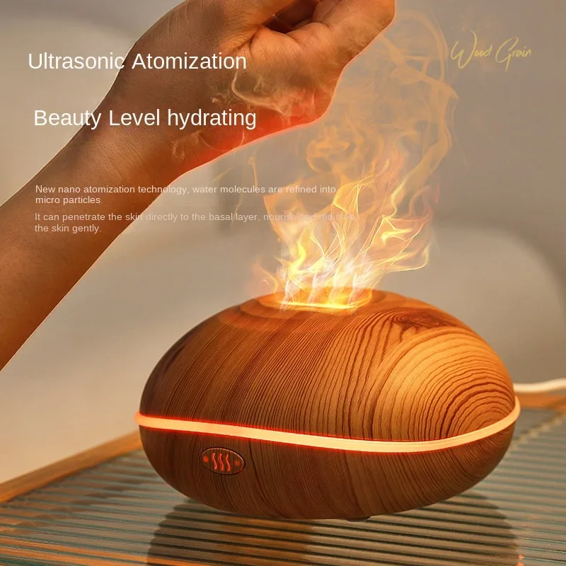 

Volcanic Flame Aroma Diffuser Essential Oil Lamp Use Electric Air Humidifier Cool Mist Maker With LED Night Light For Home