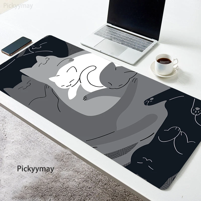 Large Mousepad Cute Cat Mousepads 900x400 Plant Keyboard Mat Desk Rug Design Office Pc Desk Mats Company Mouse Pad For Gift