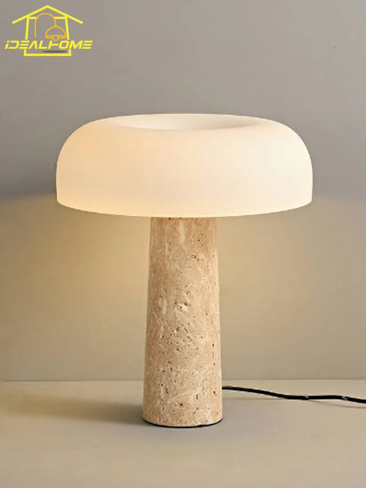 

Designer Luxury Warm Mushroom Table Lamp LED Marble Stone Desk Lights for Living Room Sofas Coffee Table Bedroom Bedside Study