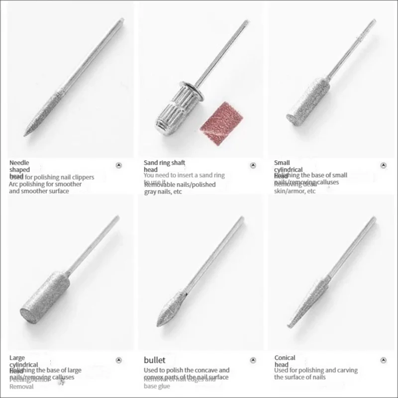 Electric Nail Drill Blue Electric Nail Drills Kit Remove Polisher Manicure Pedicure 6pcs File Sanding Bands