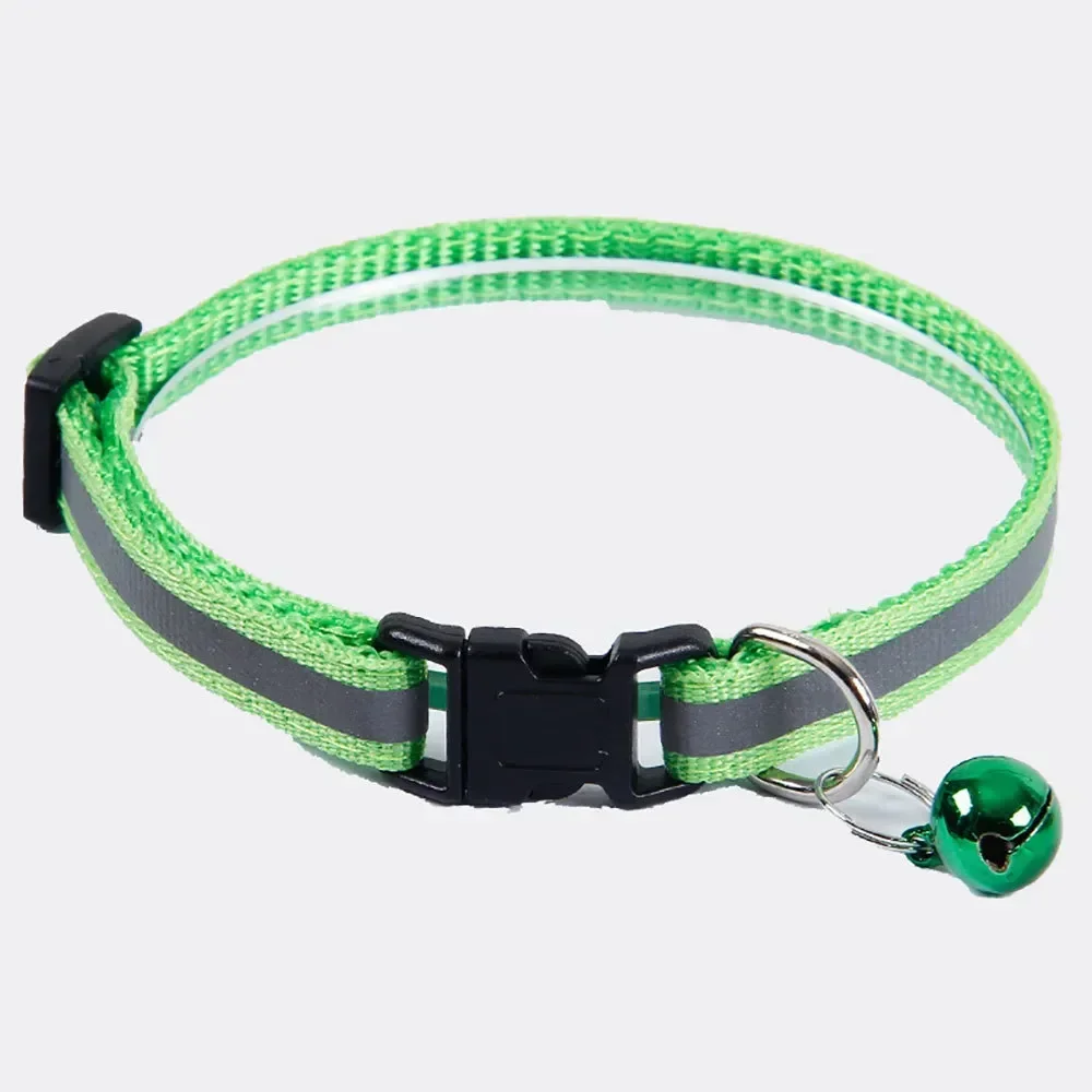 Cute Dog Cat Collar Cat Necklace Adjustable Reflective Colorful Bell Patch Collar Buckle Dog Collar Pet Items Dog Accessories