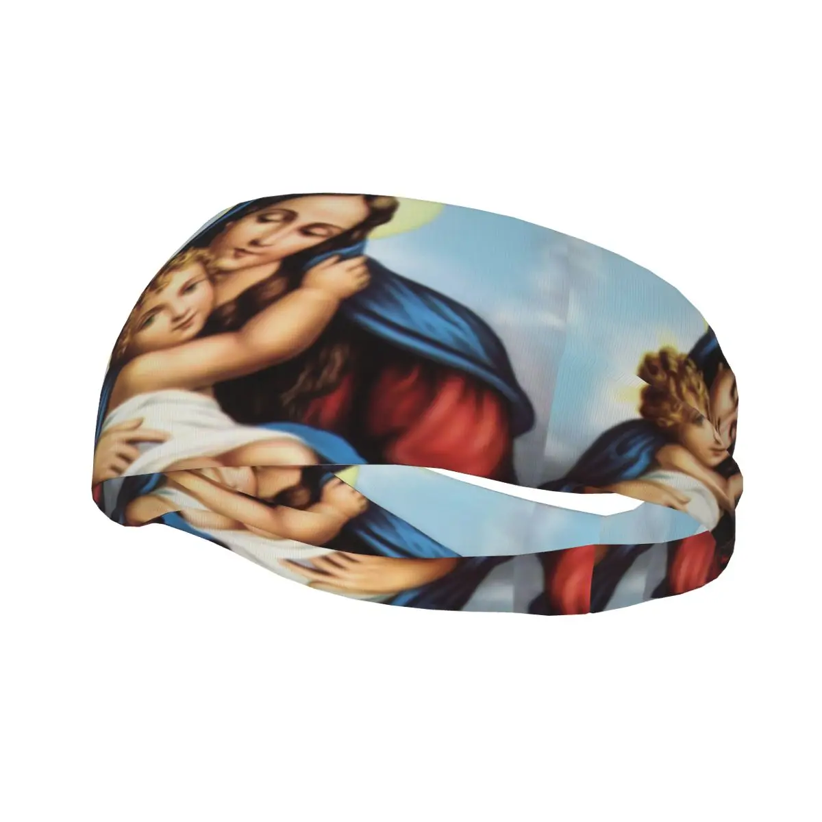 

Virgin Mary Catholic Religious Sport Safety Sweatband for Stretch Sweat Headbands Yoga Hair Bandage Headwear Hair Sweat Band