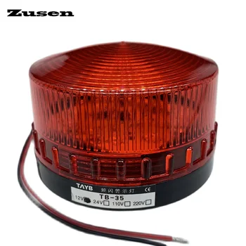 Zusen TB35-R 적색 보안 경보 스트로브 신호등, 경고 LED 램프, 소형 깜박이 조명, 12V, 24V, 110V, 220V