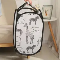 Cartoon Foldable Laundry Basket Large Capacity Organizer Basket for Household Dirty Clothes Nylon Mesh Bag for Toy 2