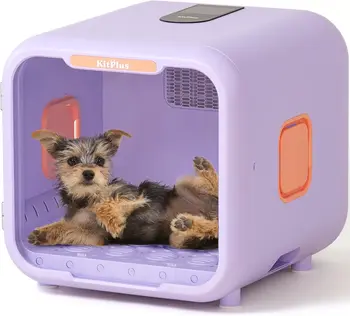 71L Ultra Quiet Pet Dryer Box for Dogs & Cats, Smart Temp Control, Ambient Light & Lock, Large Capacity Hair Dryer Box 1