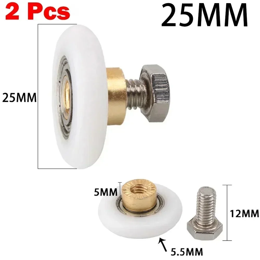 Runners Door Rollers 6-8mm Brass Centre Nylon Outer Wheel Stainless Steel Screw for Old Shower Door Rollers