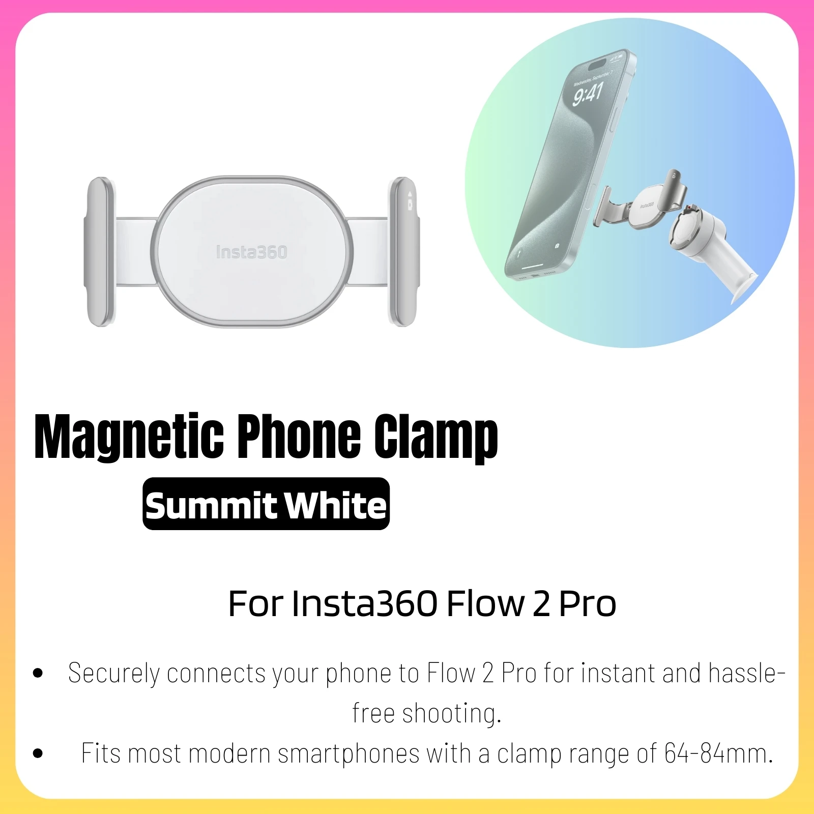 Insta360 Flow 2 Pro Accessories Collection Magnetic Phone Clamp