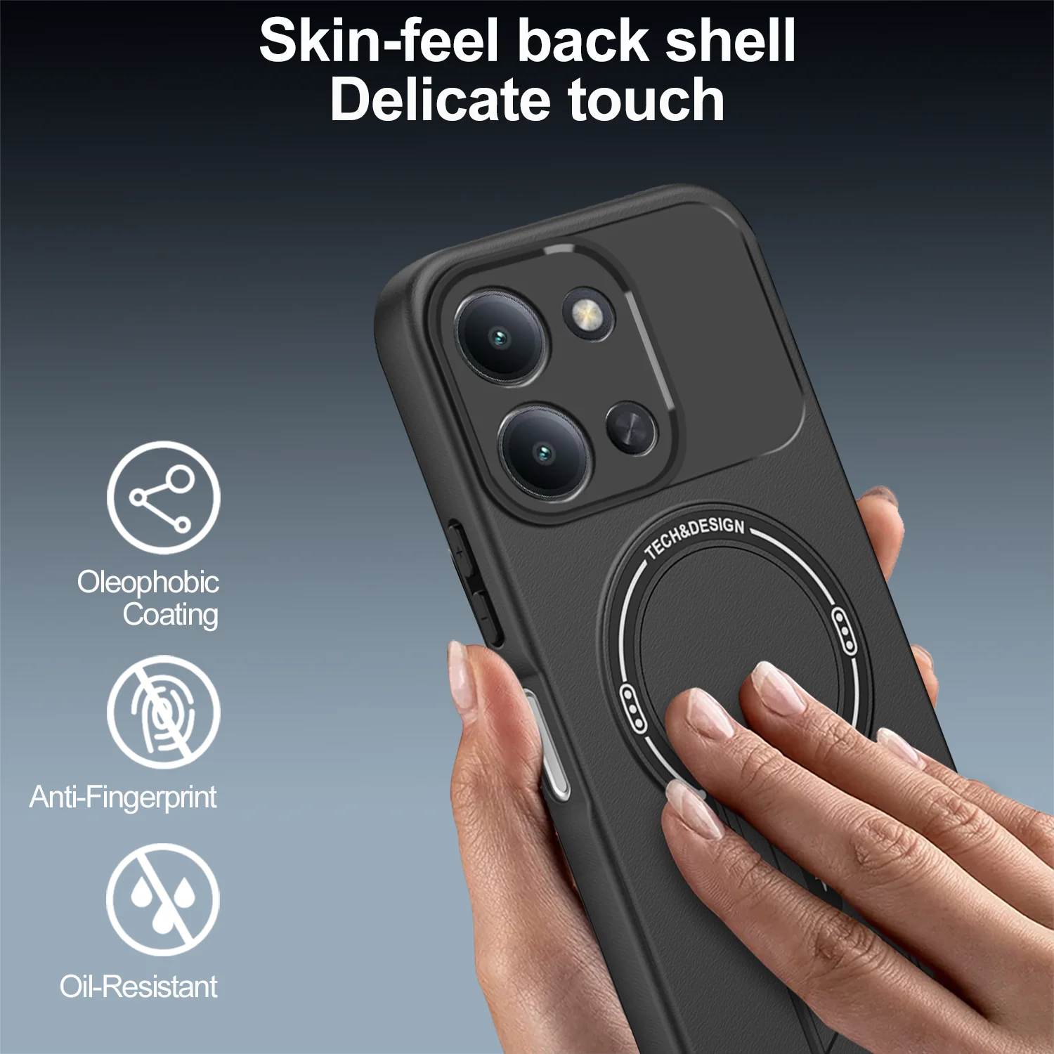 Luxury Invisible Folding Magnetic Frosted Phone Case with Stand and Shockproof Protector Cover