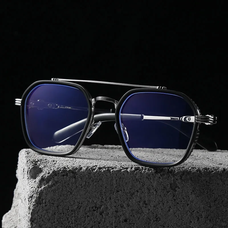 HDLosFTER-Montures de lunettes en titane pur pour hommes, lunettes de haute qualité, lentilles optiques pour myopie, 150mm