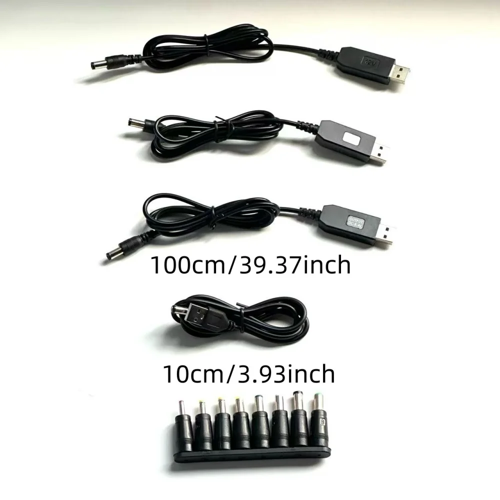Universal DC to USB Converter Cable with 8 Interchangeable Connectors
