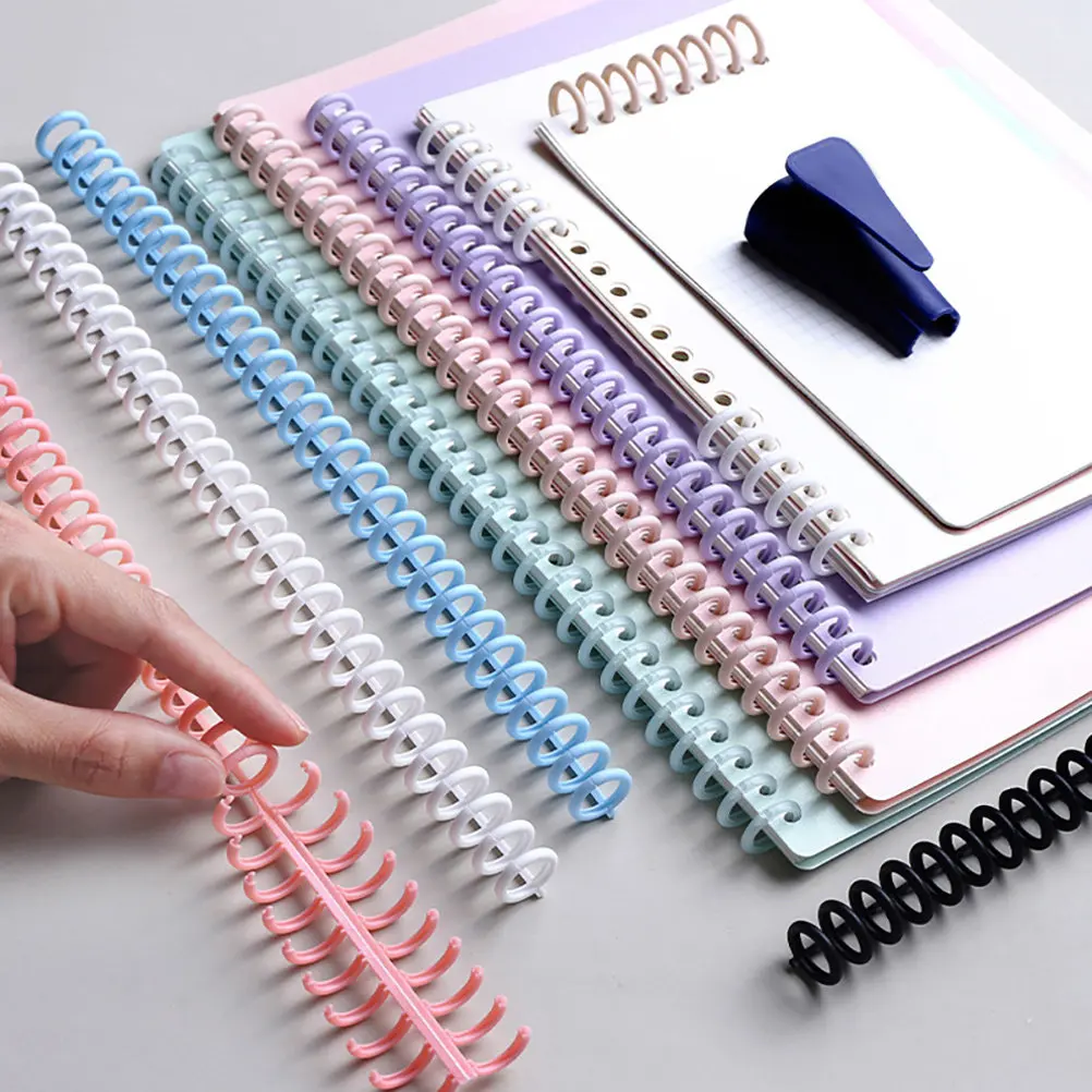 10Pcs 느슨한 잎 바인딩 링 노트북 플래너 DIY 주최자 학교 사무실 가정용을위한 경량 휴대용 나선형 코일