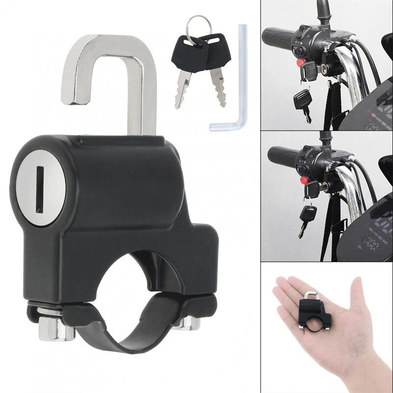 Universal Motorcycle Handlebars Helmet Hook Lock Durable Metal Anti-theft Security Motorcycle Bicycle Helmet Cable Locks metal dump truck night vision helmet bracket for night vision bracket telescope bracket