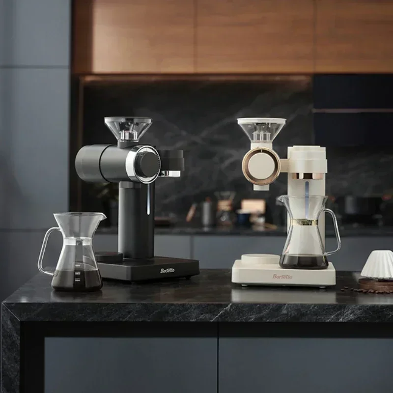 

Barsetto O2 Smart Pour-Over Coffee Maker Heats Up Quickly with Built-in Grinder 50-Step Grind Automatic Coffee Mode Descaling