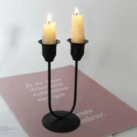 Nordic Simple Candle Holder U-shaped Candlestick Bars Accessories Room Decor Decorative Table Candle Base Candlelight Dinner 3