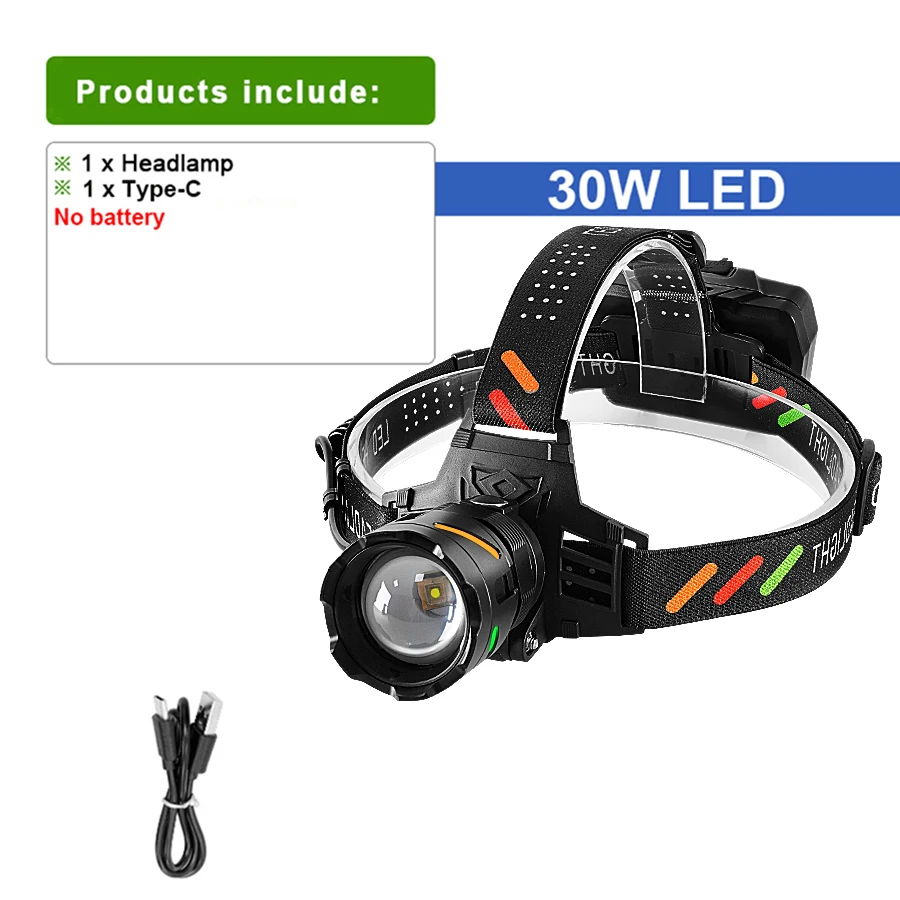Nuevo faro LED de alta potencia de 99000000LM, linterna frontal superbrillante de largo alcance de 4500M, linterna frontal recargable para pesca y caza