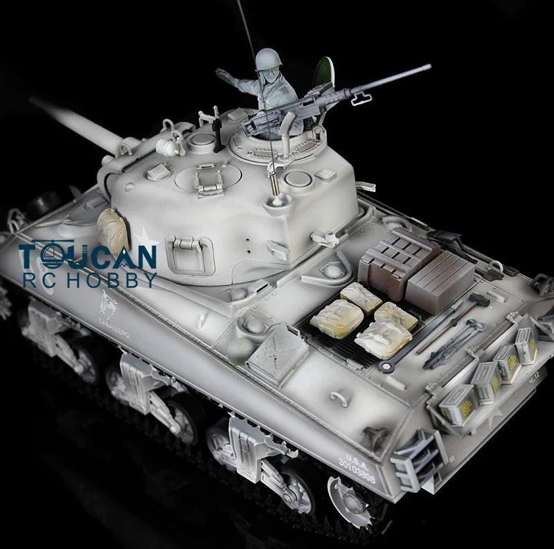2.4G Henglong 1/16 Snow 7.0 Plastic Ver M4A3 Sherman 3898 Launch Infrared Battle Radio Control Military Tank Model TH17685-SMT7 5