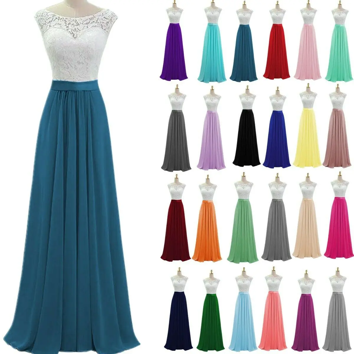A Line Chiffon Lace Sashes Boat Neck Off Shoulder Bridesmaid Dresses Wedding Party Evening Formal Prom Corset Back