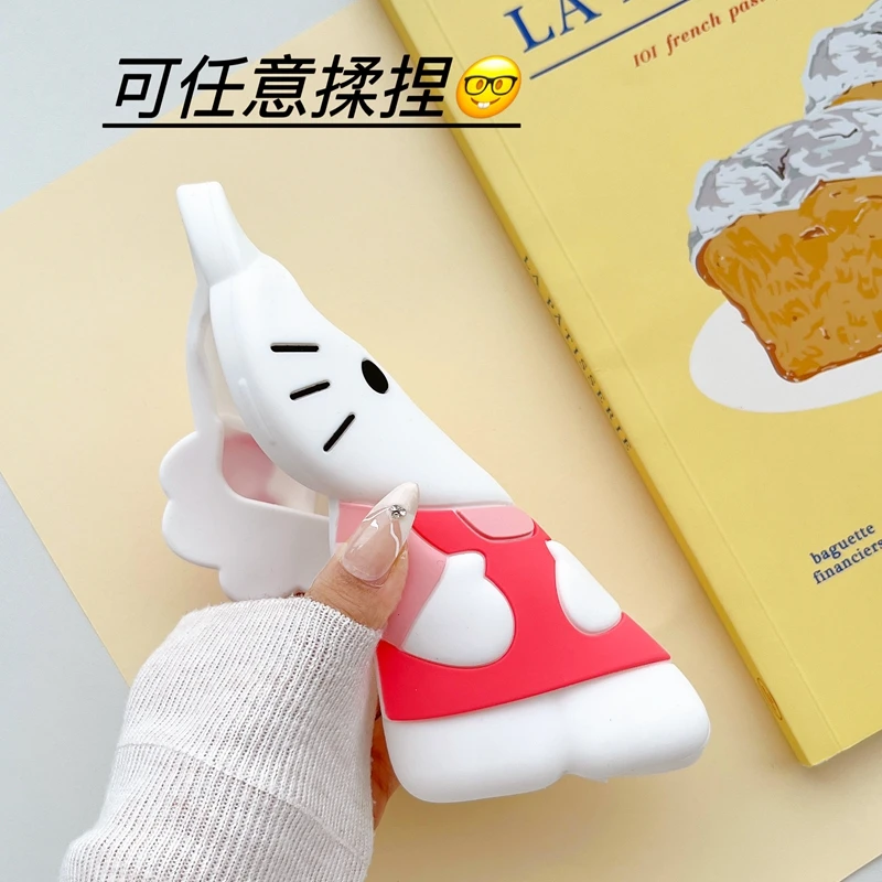 Cartoon kawaii 3D Bow Kitty For iPhone 17 16 15 14 13 12 11 Pro Plus mini Max Xs XR 6 7 8 SE Silicone Soft Cover Case 4