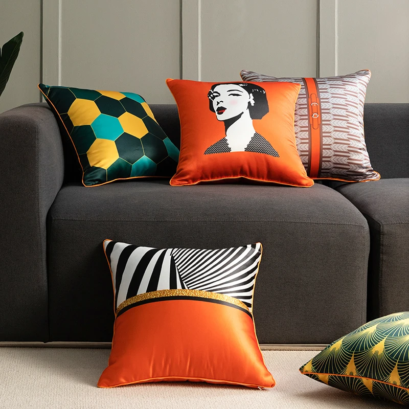 

Double sided pillow cover Light luxury decorative pillow covers sofa decorative silk pillowcase cushion cover dropshipping