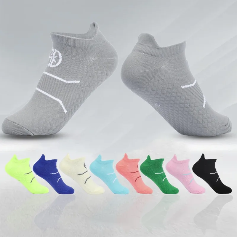 

2 Pairs Adults Football Socks Thin Breathable Short Boat Socks Men Women Anti-slip Sweat-absorbing Sports Socks Size EU35-39