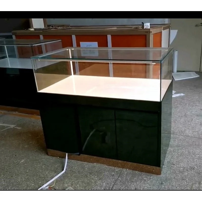 custom，Professional Perfume Display Counter Watch Jewelry Showroom Display Lockable Retail Shop Glass Showcase