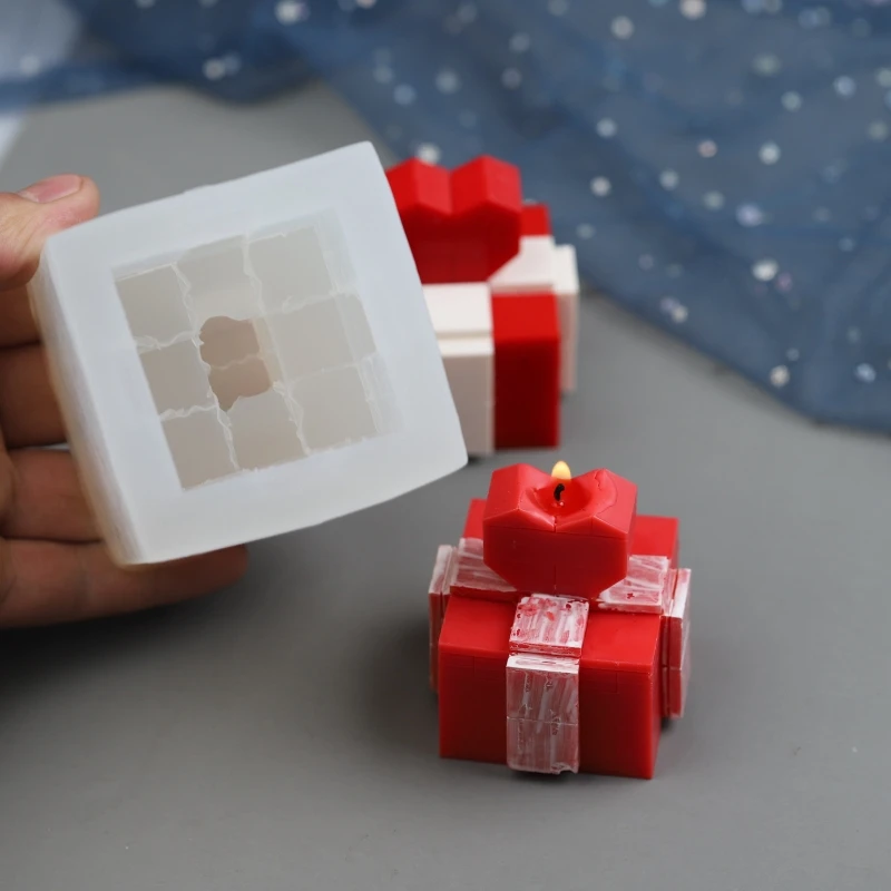 3D Gift Box Shaped Soap Making Molds Candy Chocolate Fondant Silicone Molds for Candle Soap Making Cake Drop shipping