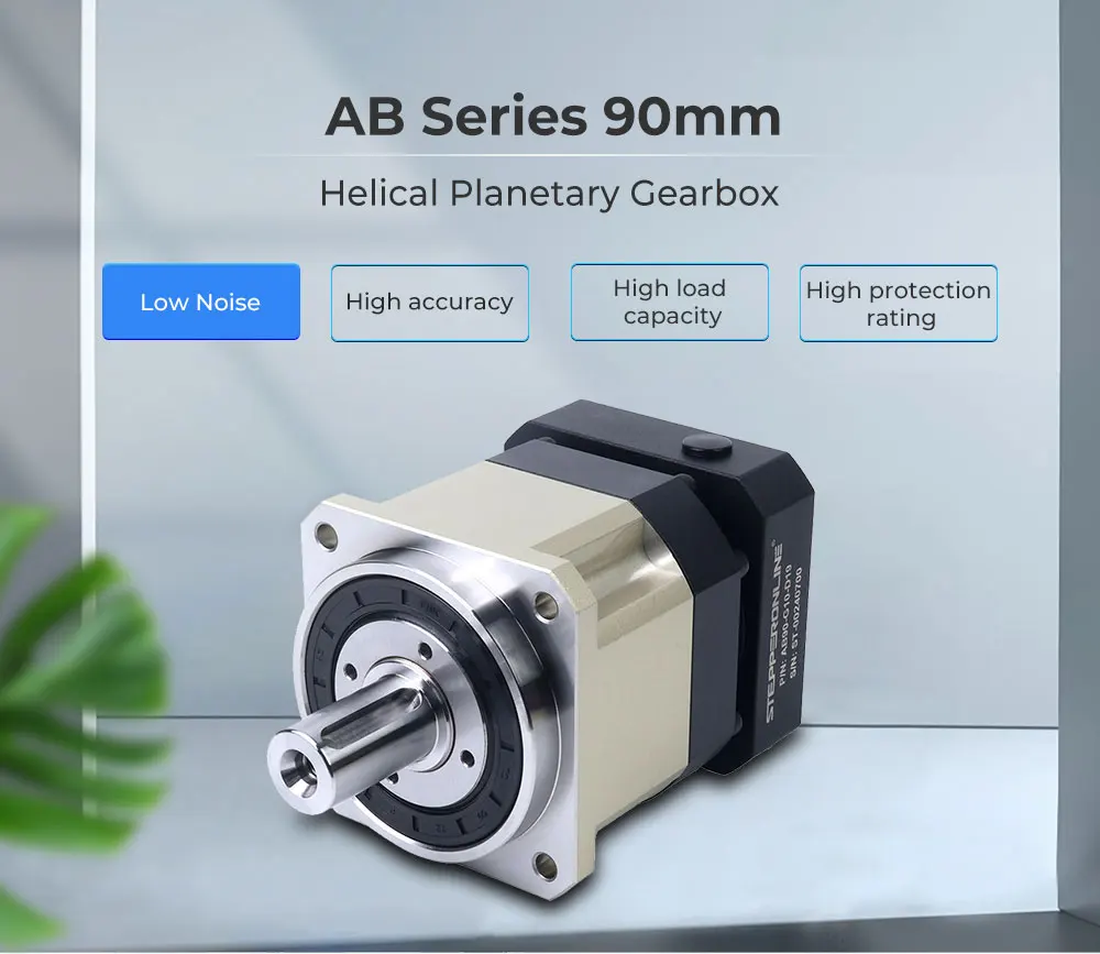 Description Picture 2 of itemSTEPPERONLINE Motor Gearbox Helical Planetary Reducer 90mm Backlash 5arcmin Gear Ratio 5:1/10:1 19mm Input for 80mm Servo Motor