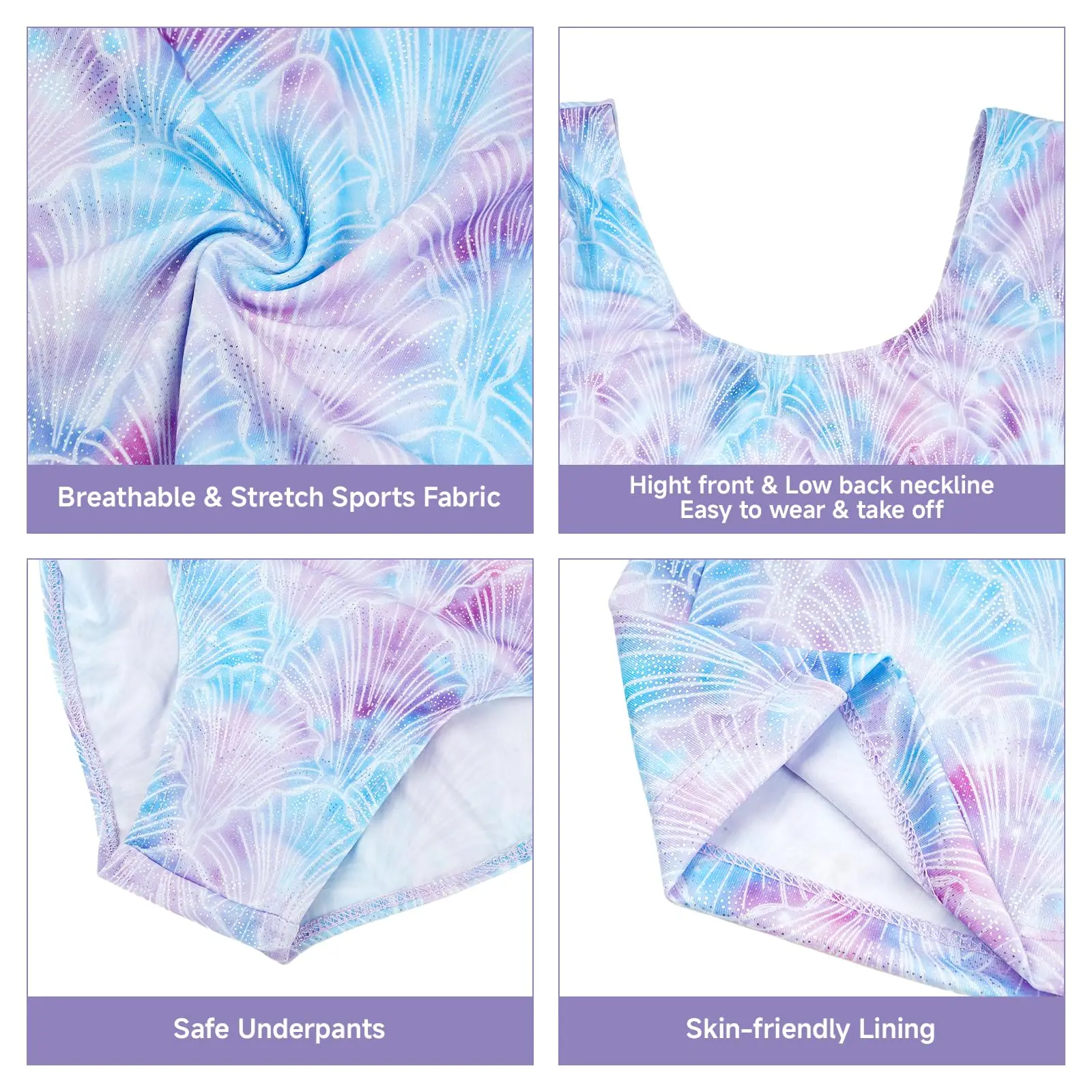 Leotards for Girls Gymnastics, Long Sleeve Sparkly Dance Biketards with Shorts Ballet Tumbling Outfit for 3-12 Years
