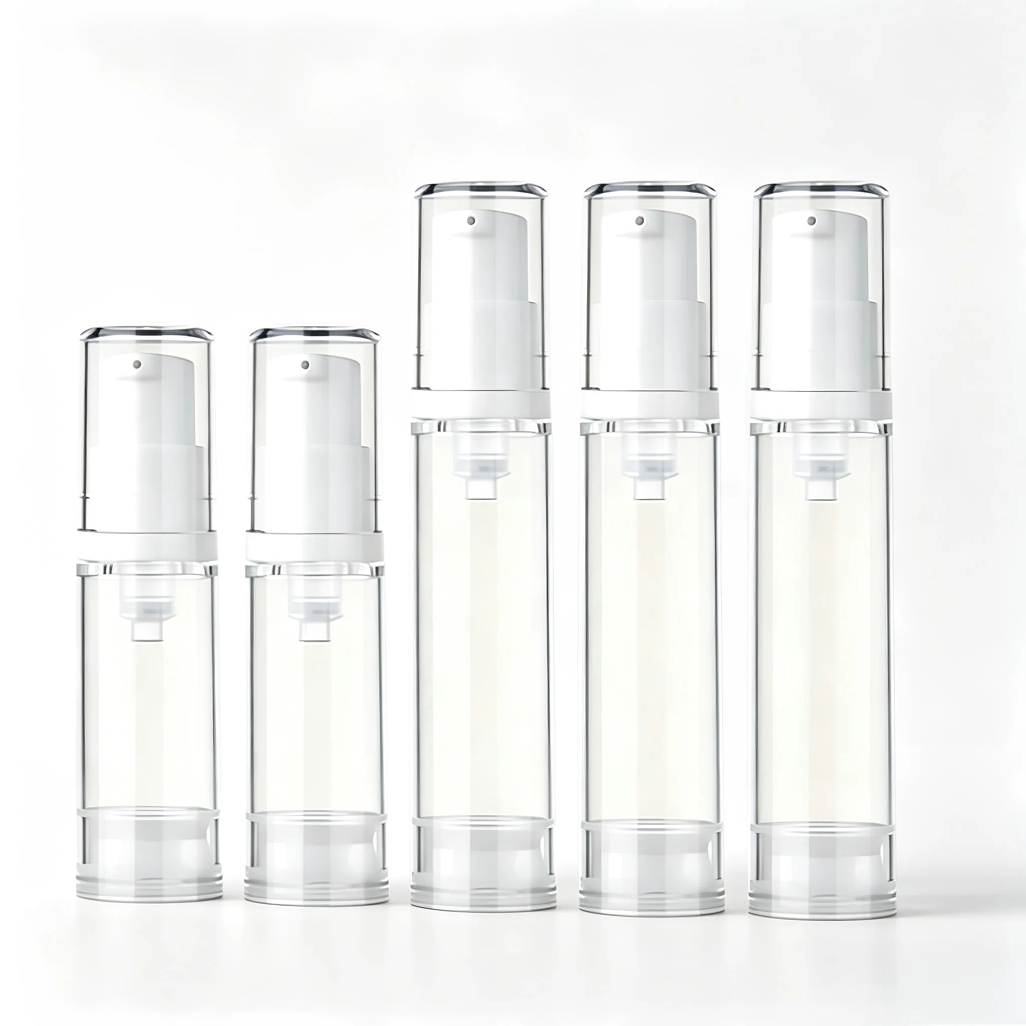 Travel Size Clear Refillable Cosmetic Pump Bottle (5ml & 10ml)