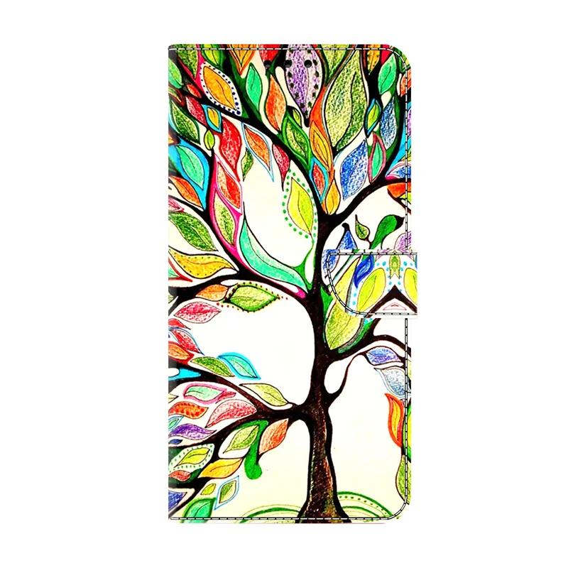 3D Flower Painted Leather Wallet Phone Case with Card Slot