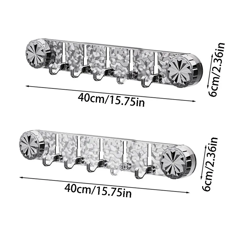 Hooks Rotating Suction Cup Hooks Hidden Design Punch-Free Wall Mounted Corrugated Row Hook Transparent Space-saving 5
