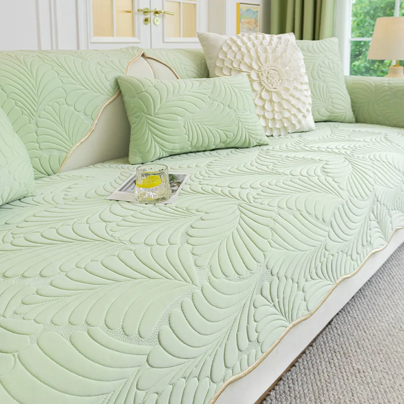 Fresh Pure Cotton Sofa Cover Protector Chaise Four Season Stretch Corner Sofa Cushion Sofa Towel 1/2/3/4-seater for Living Room 2