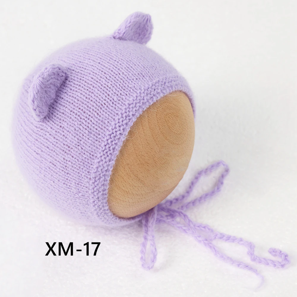 사진 소품을위한 니트  곰 모자 비니  소년 동물 모자 사랑스러운  보닛  사진 액세서리