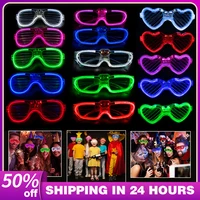5/10/15/20/30 Pcs Led Neon Party Glasses Light Up Sunglasses Glow in the Dark Glasses for Kids Adults Party Supplies