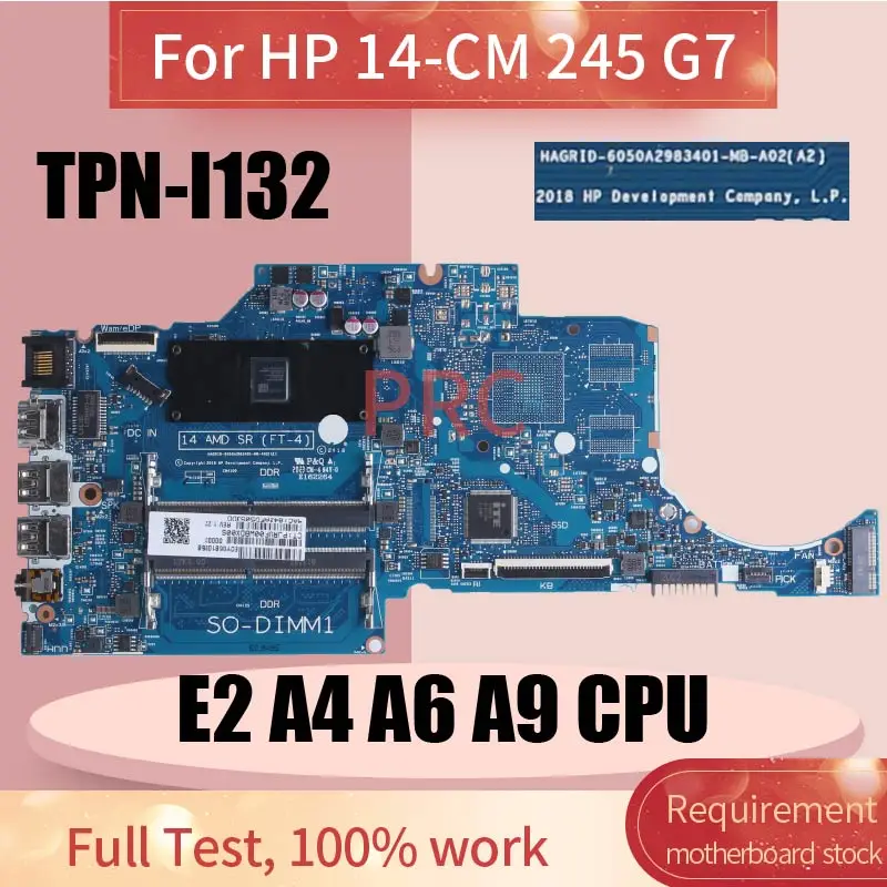Placa-mãe para Laptop hp Tpn-i132 Placa-mãe 14 Amd Srft4 245 g7 Placa-mãe para Notebook com e2 a4 a6 a9 6050a2983401 14