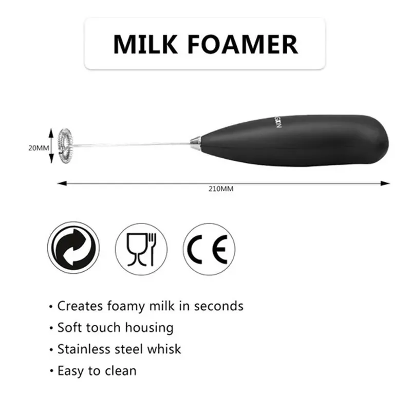 Mini Home Stainless Steel Handheld Electric Blender Egg Whisk Coffee Milk Frother For Frappe Latte Matcha Kitchen Gadgets images - 6