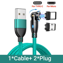 Revolutionary 9 - Pin Magnetic USB Type C Cable - 3A Fast Charging & Data Transfer - 1m (Green with TC MC)