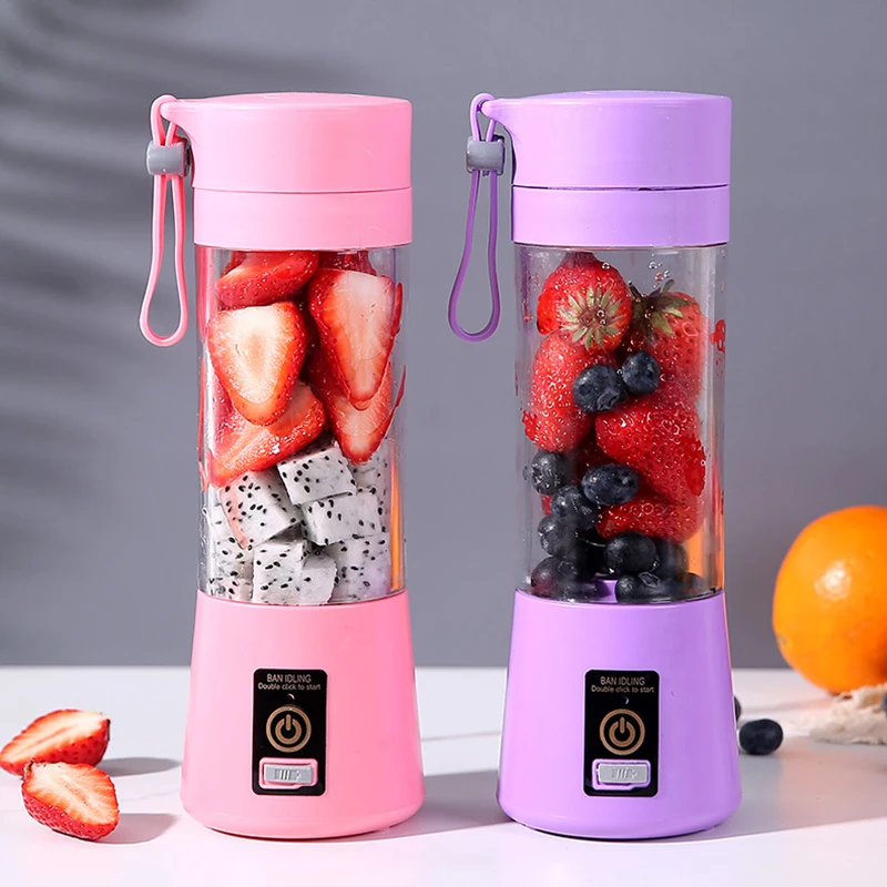 PortableElectricJuicerUSBRechargeableHandheldSmoothieBlenderFruitMixersMilkshakeMaker