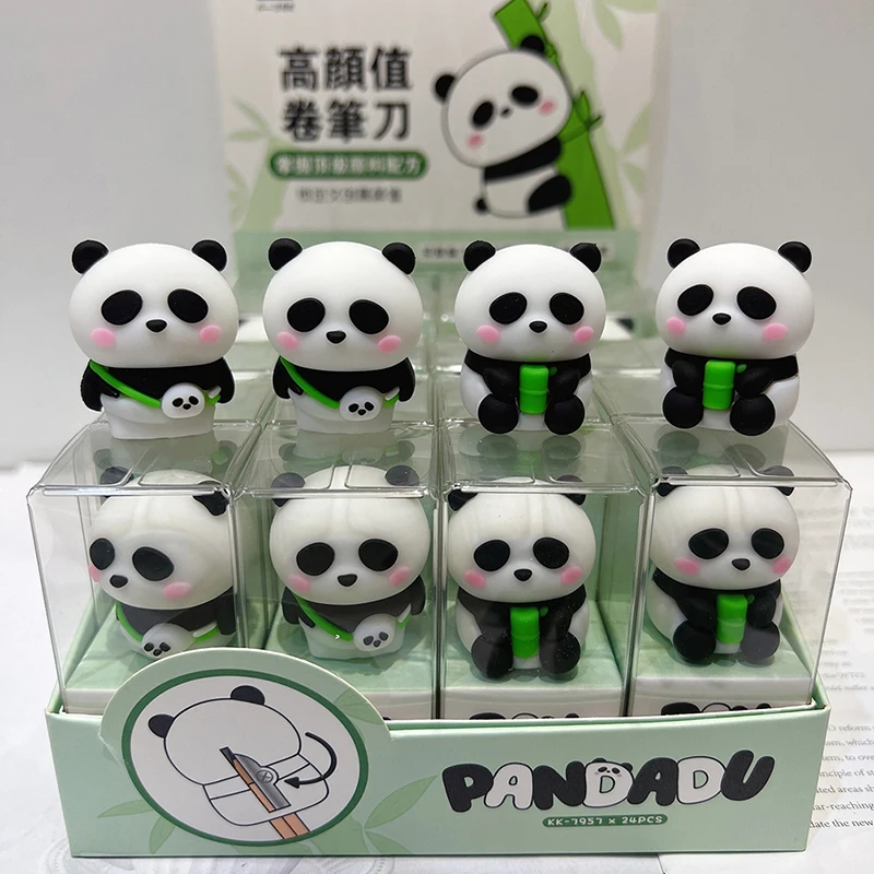 

1Pc Random Style Creative Panda Pencil Sharpener Cute Student Silicone Pencil Sharpener Children's Gift School Office Supplies