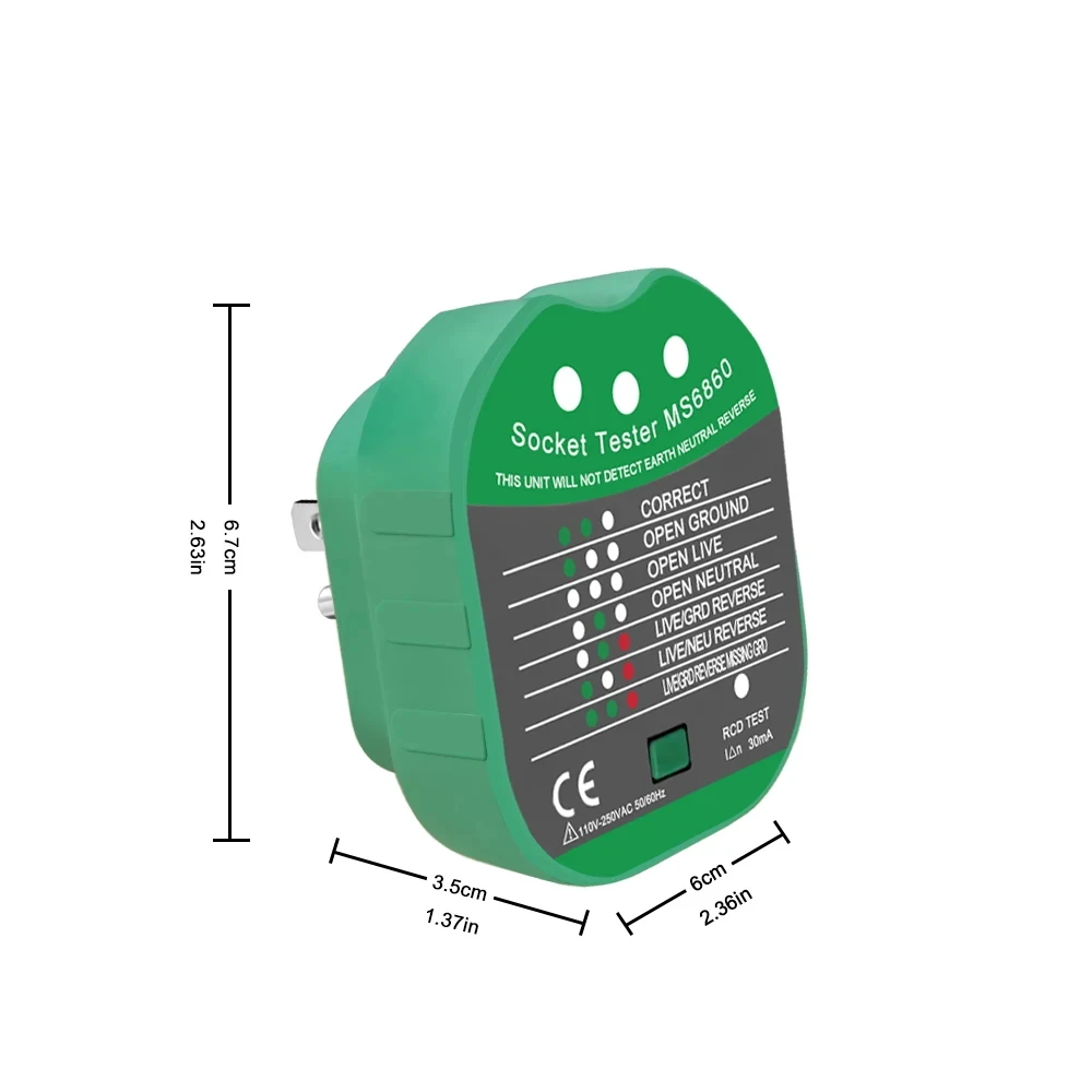 스마트 전압 감지기 콘센트 검사기, 소켓 검사기, RCD GFCI 테스트, NCV 라이브 중성선 테스트, EU 미국 플러그 계량기, 신제품