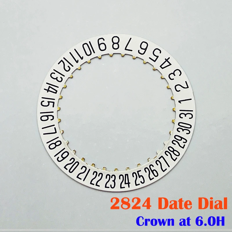 Black Date Wheel Dial for Automatic Mechanical Movement with 3.0 Crown and Versatile Day Date Display Options